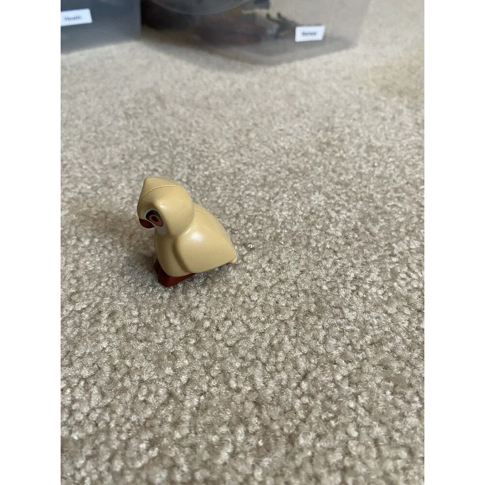 Vintage Playmobil great horn owl Tan Bird figure forest zoo replacement Part